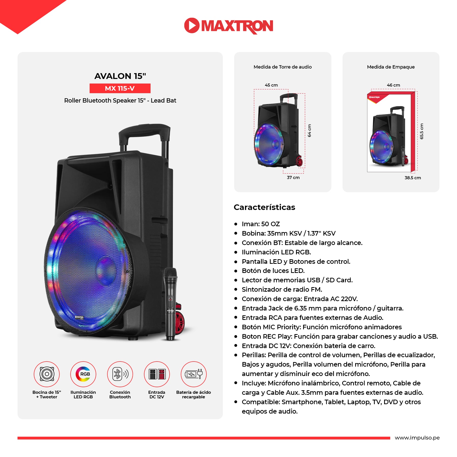 Roller RGB Avalon 15" MX115-V