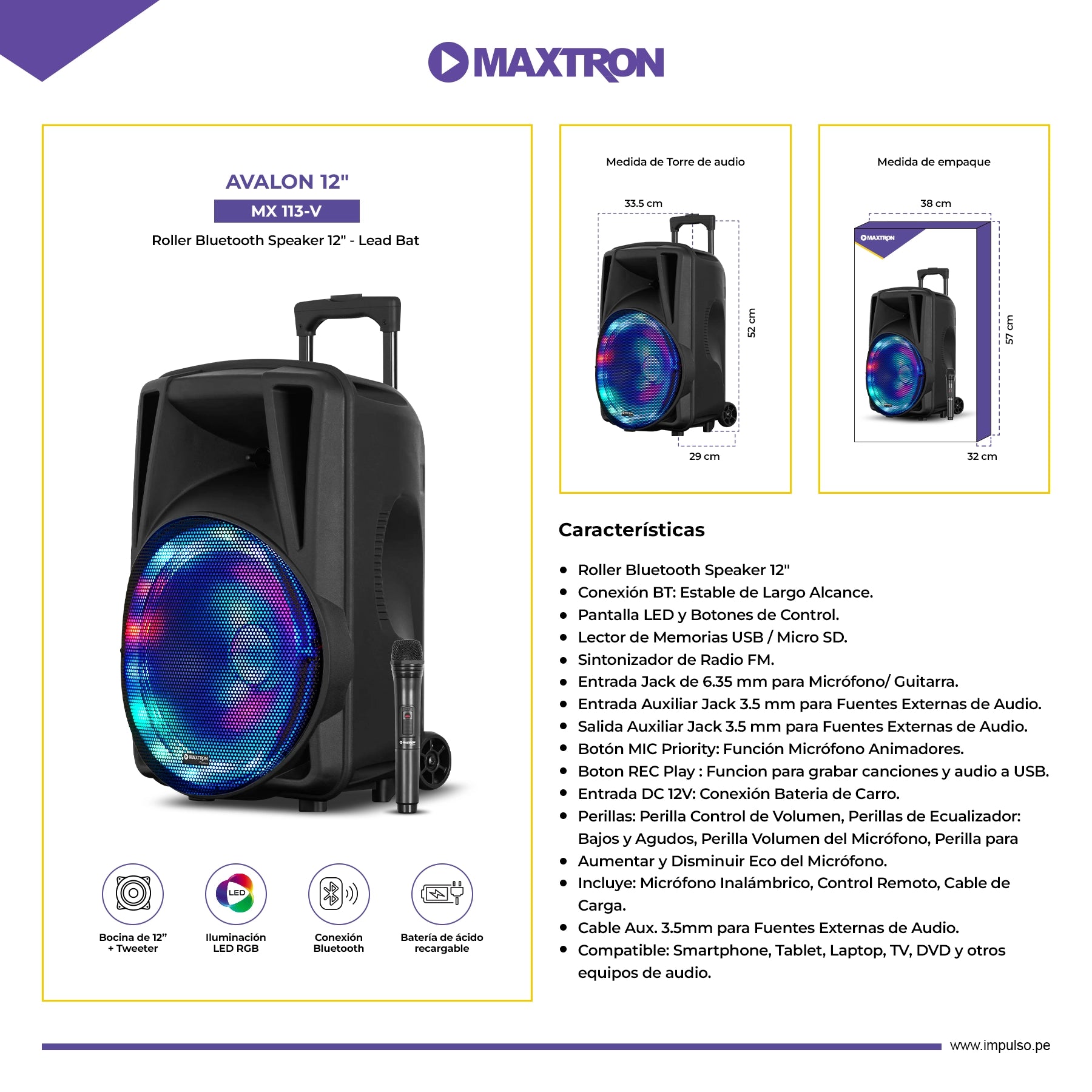 Roller RGB Avalon 12" MX113-V