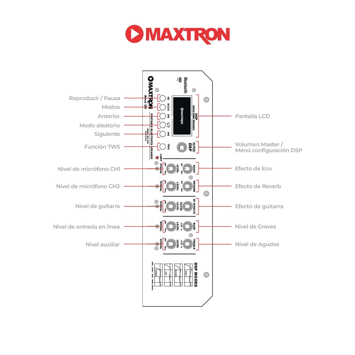 Parlante Portátil Recargable Revo 8 - MXT 8108