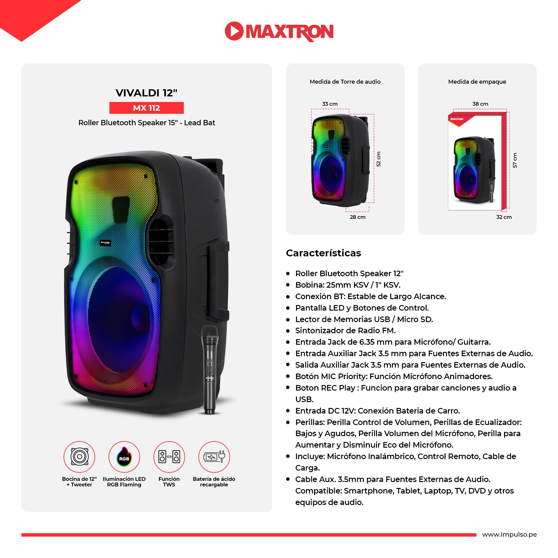 Roller RGB Vivaldi 12" MX112