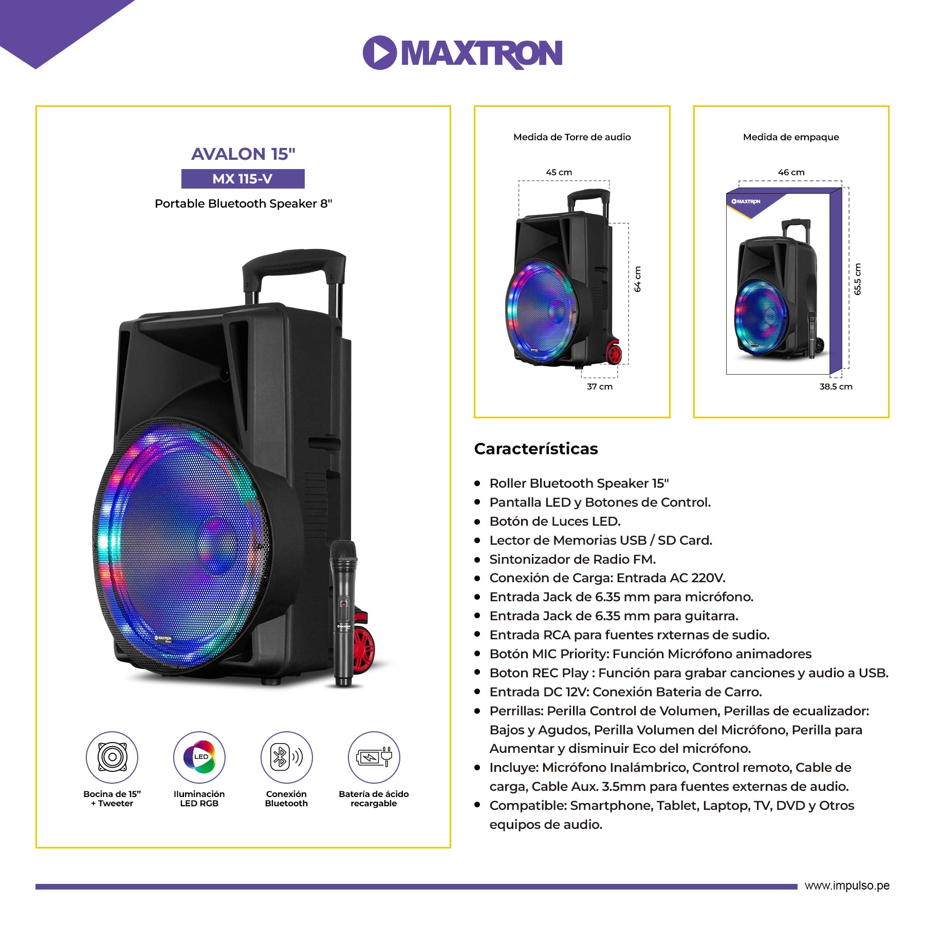 Roller RGB Avalon 15" MX115-V