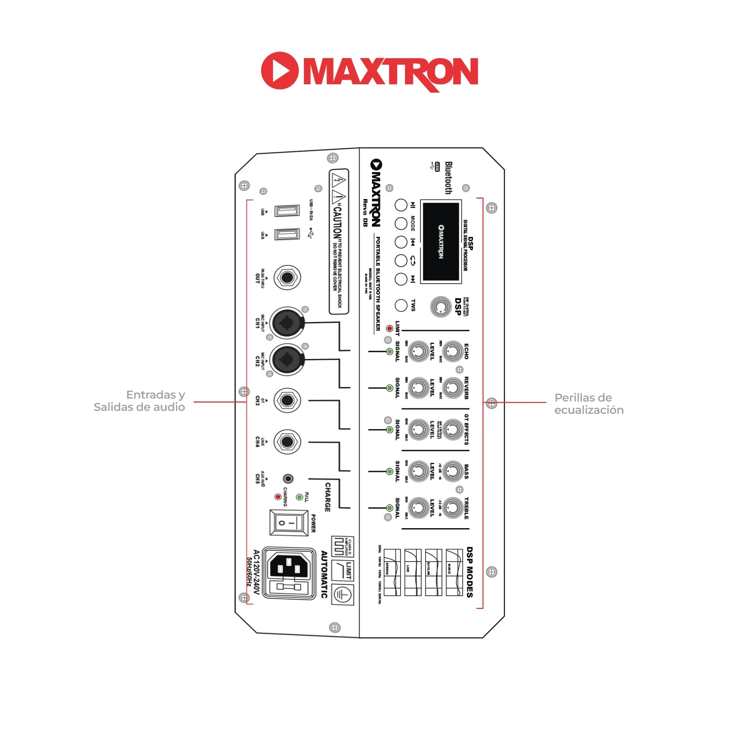Parlante Portátil Recargable Revo 8 - MXT 8108