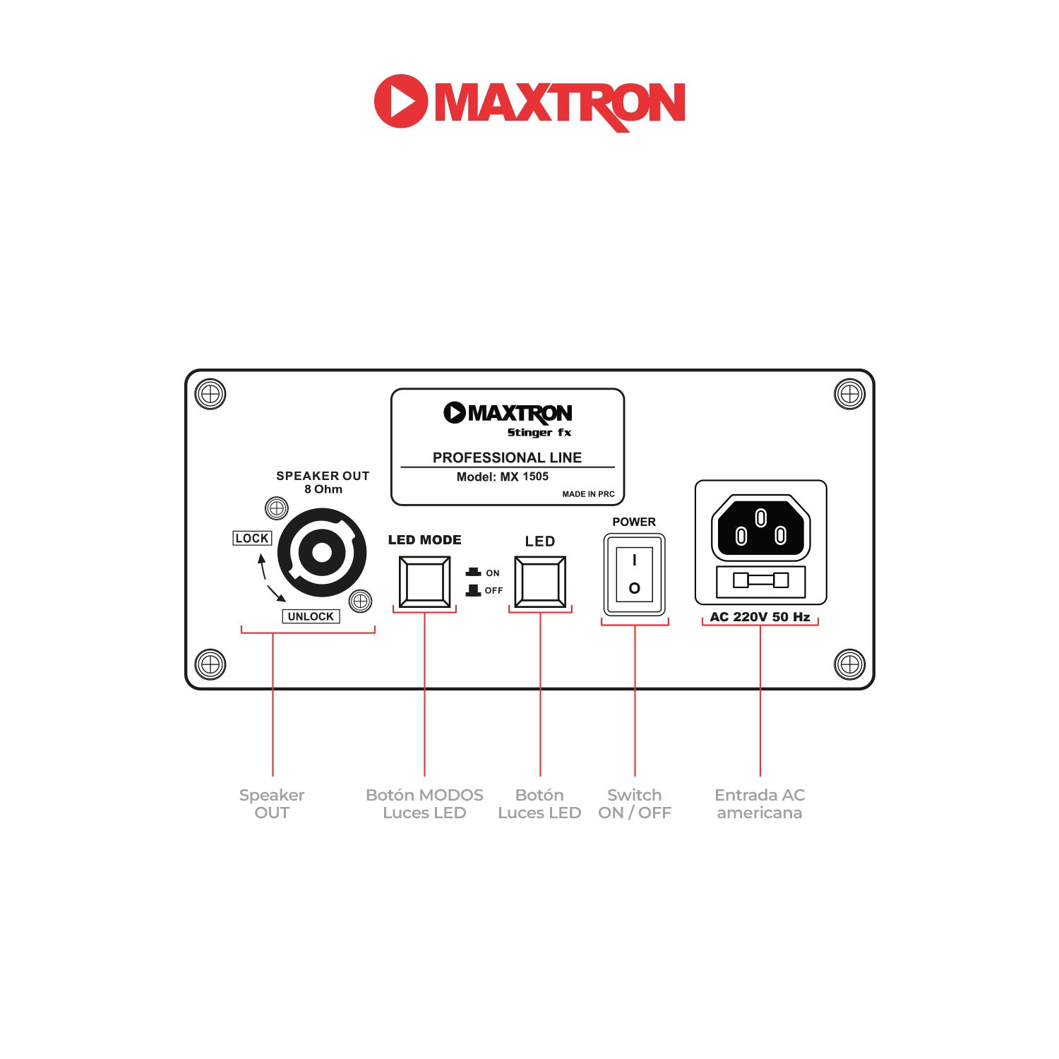 Parlante Semi-Profesional 15" Stinger FX MX1505